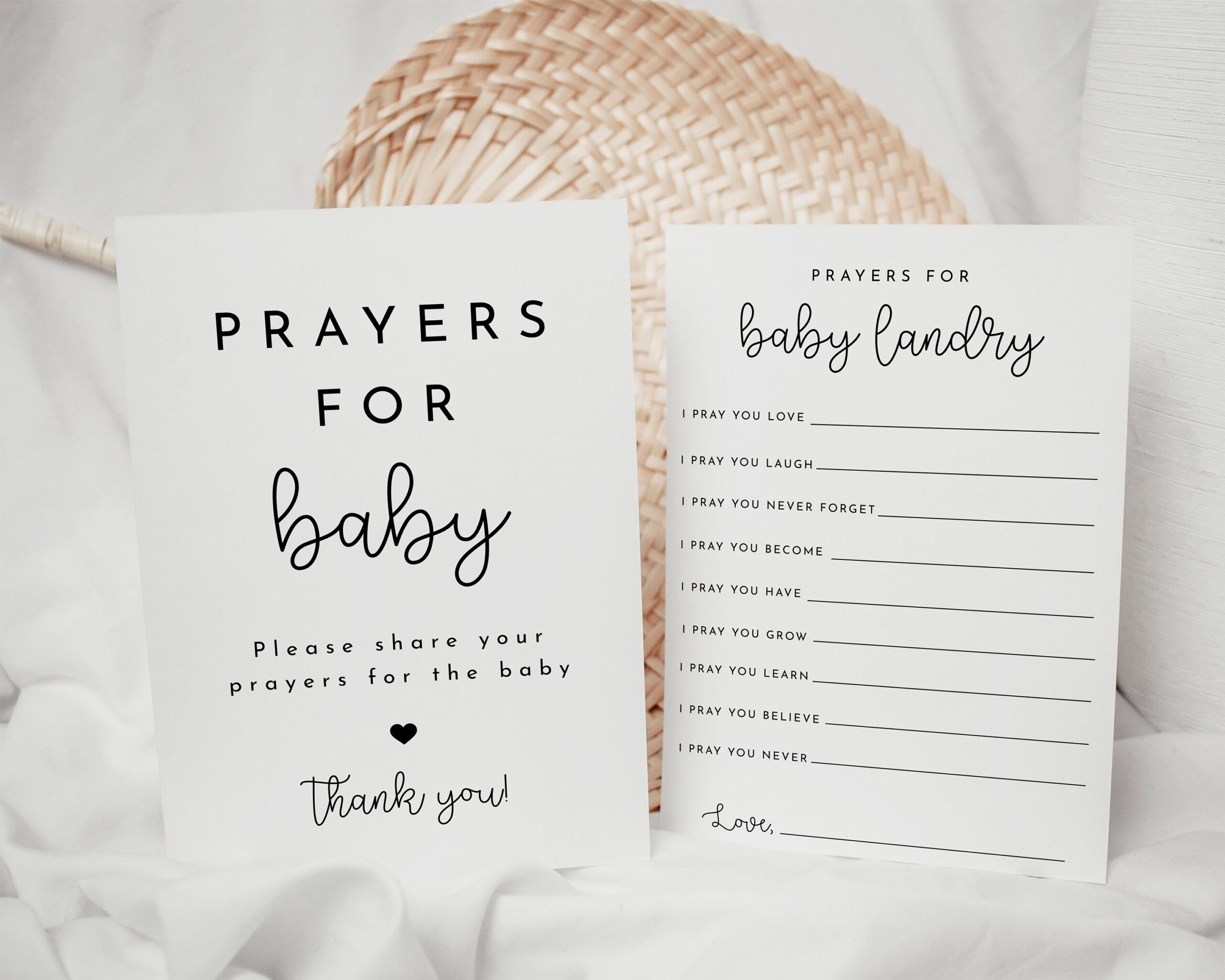 Prayers For Baby Sign Card Printable Baby Shower DIY Template Printable Instant Download Prayers For Baby Sign Wishes For Baby Editable Etsy