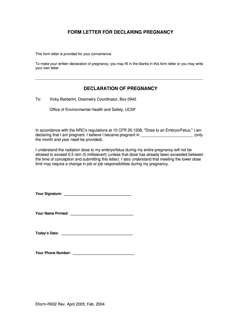 Free Printable Pregnancy Verification Forms