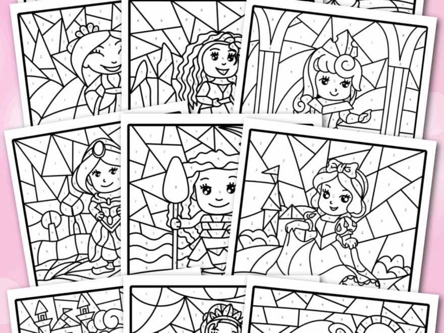 Princess Color By Number Pages Fun Money Mom