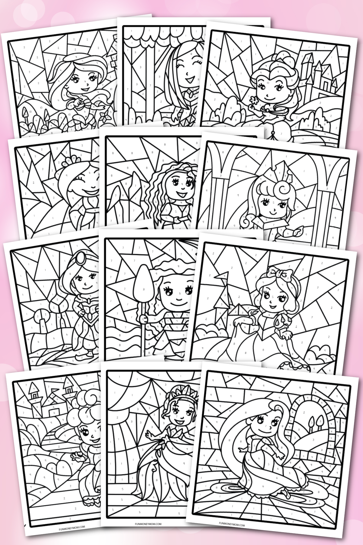 Princess Color By Number Pages Fun Money Mom