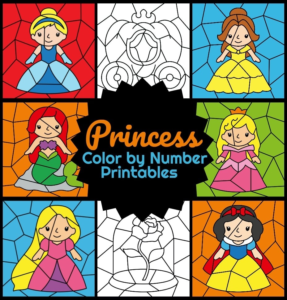 Princess Color By Number Worksheets 123 Homeschool 4 Me