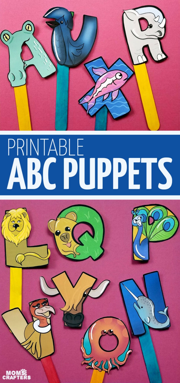 Print And Craft The Cutest Animal Alphabet Puppets Moms And Crafters
