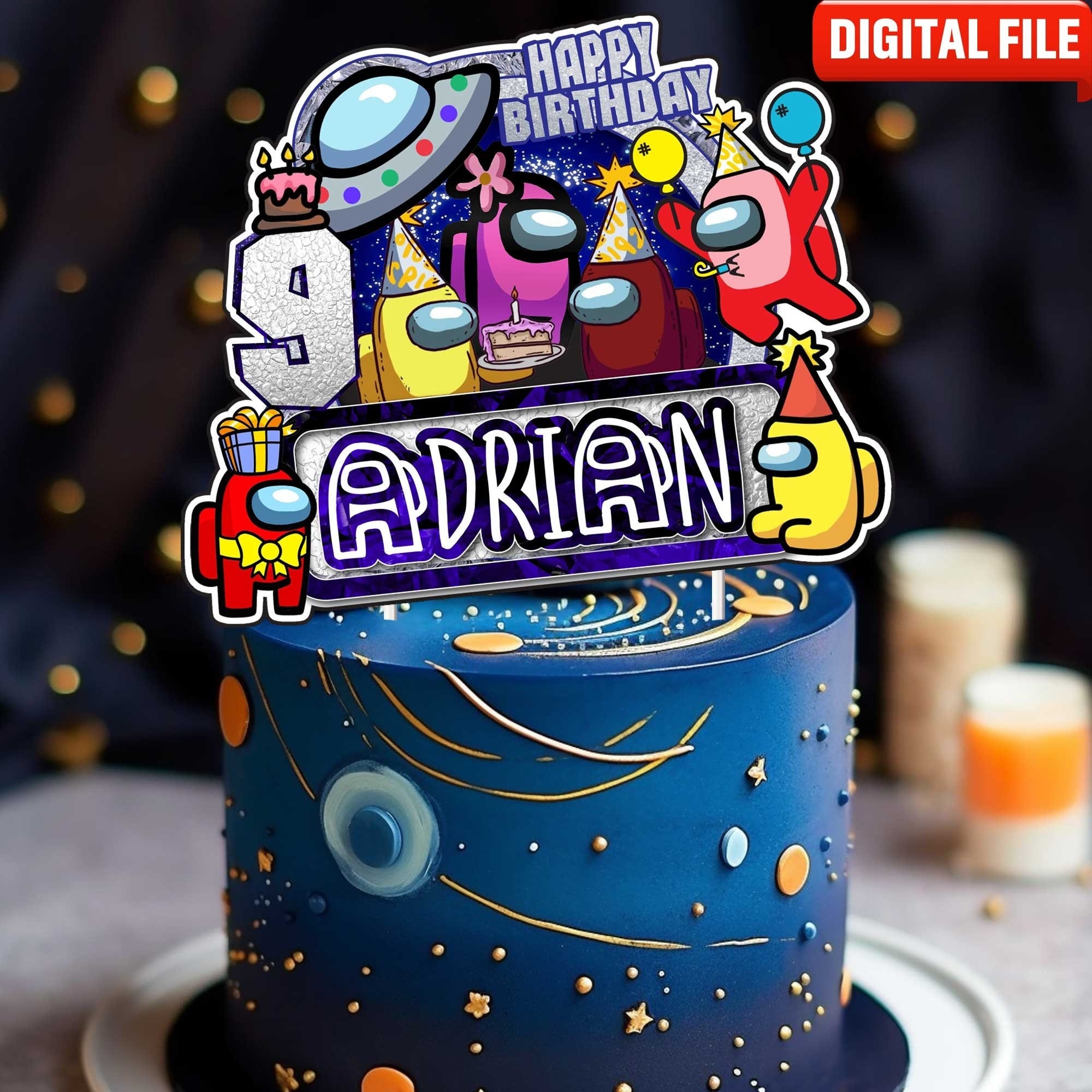 Printable Among Us Cake Topper Birthday Party For Kids Among Us Cake Decoration Among Us DIGITAL FILE Etsy UK