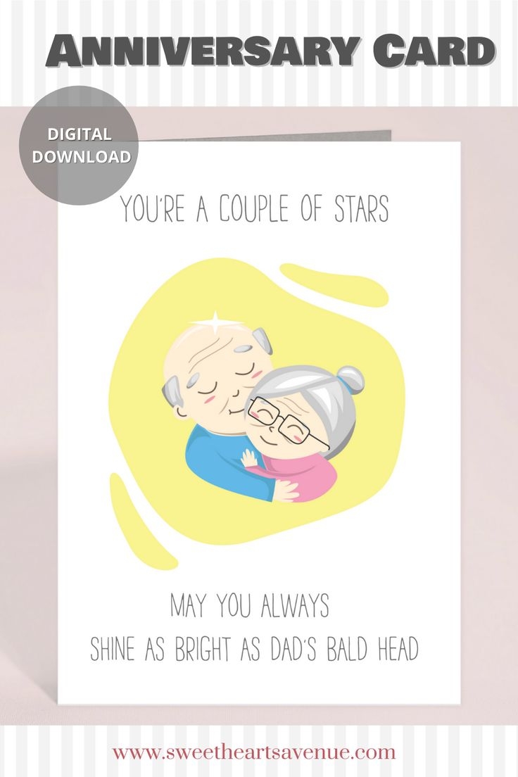 Printable Anniversary Card For Parents With Free Matching Envelope Cute Liner