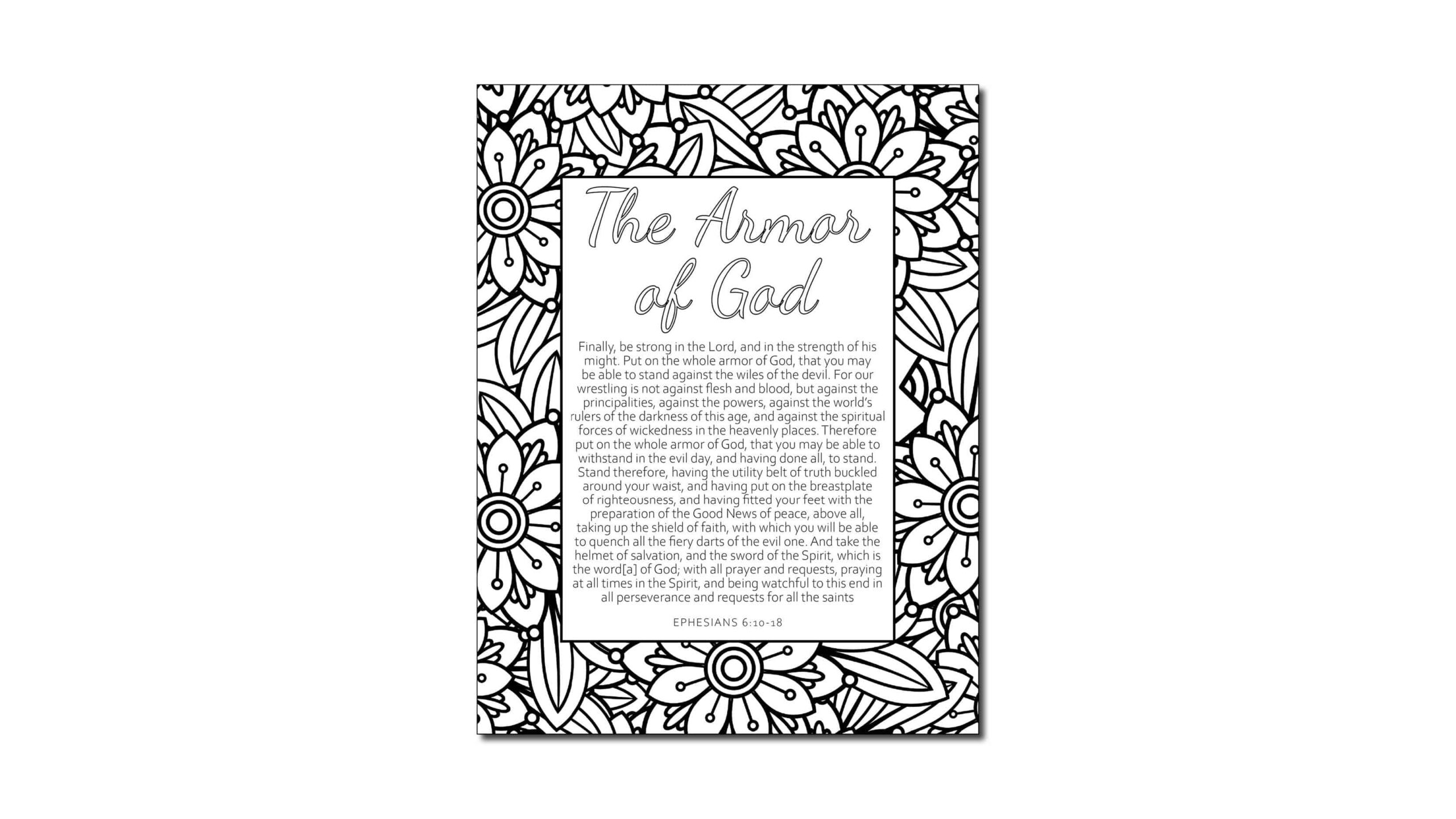 Printable Armor Of God Coloring Page My Printable Faith