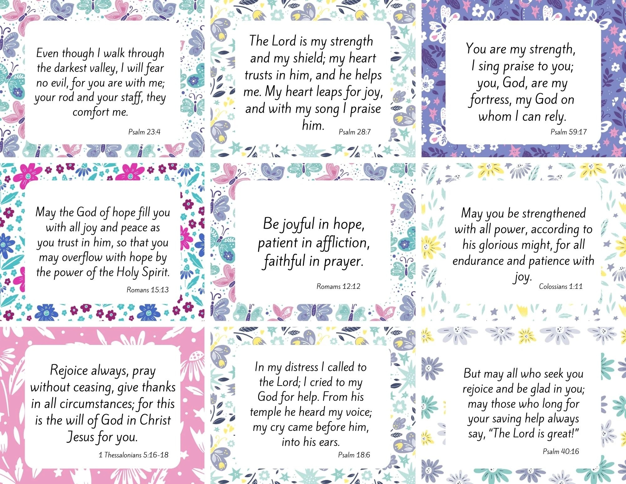 Printable Bible Verse Cards Printable Party Favors