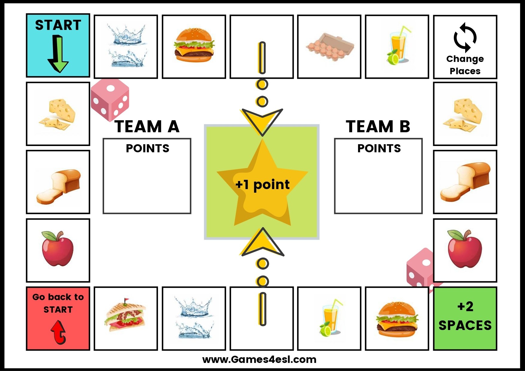 Printable Board Games To Teach Countable And Uncountable Nouns Games4esl
