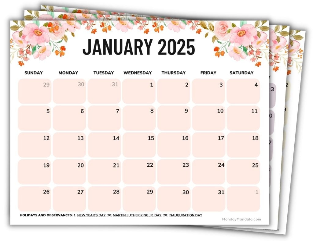 Printable Calendars For 2025 2026 Free PDFs 