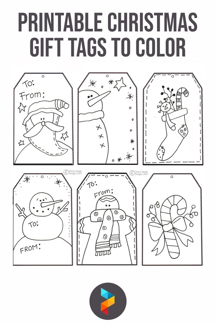 Printable Christmas Gift Tags To Color