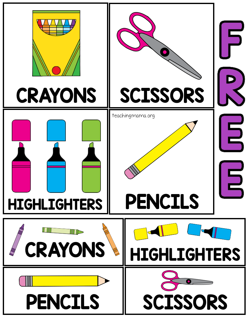 Printable Classroom Supply Labels Teaching Mama
