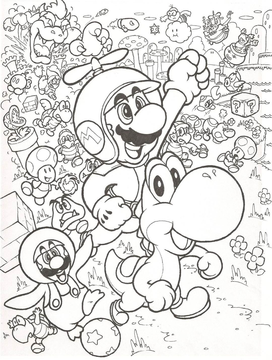 Printable Coloring Page Of Super Mario Zumipic