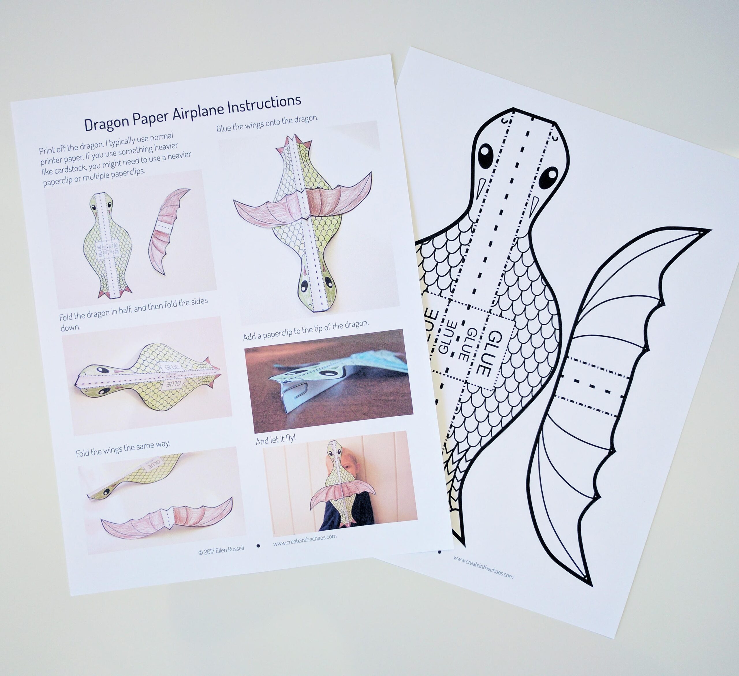 Printable Dragon Paper Airplane Etsy Ireland