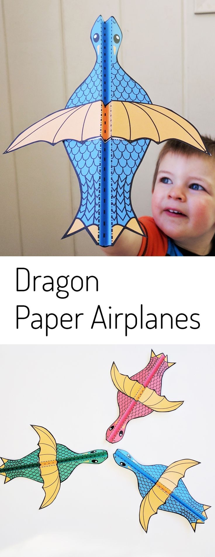 Printable Dragon Paper Airplane Etsy