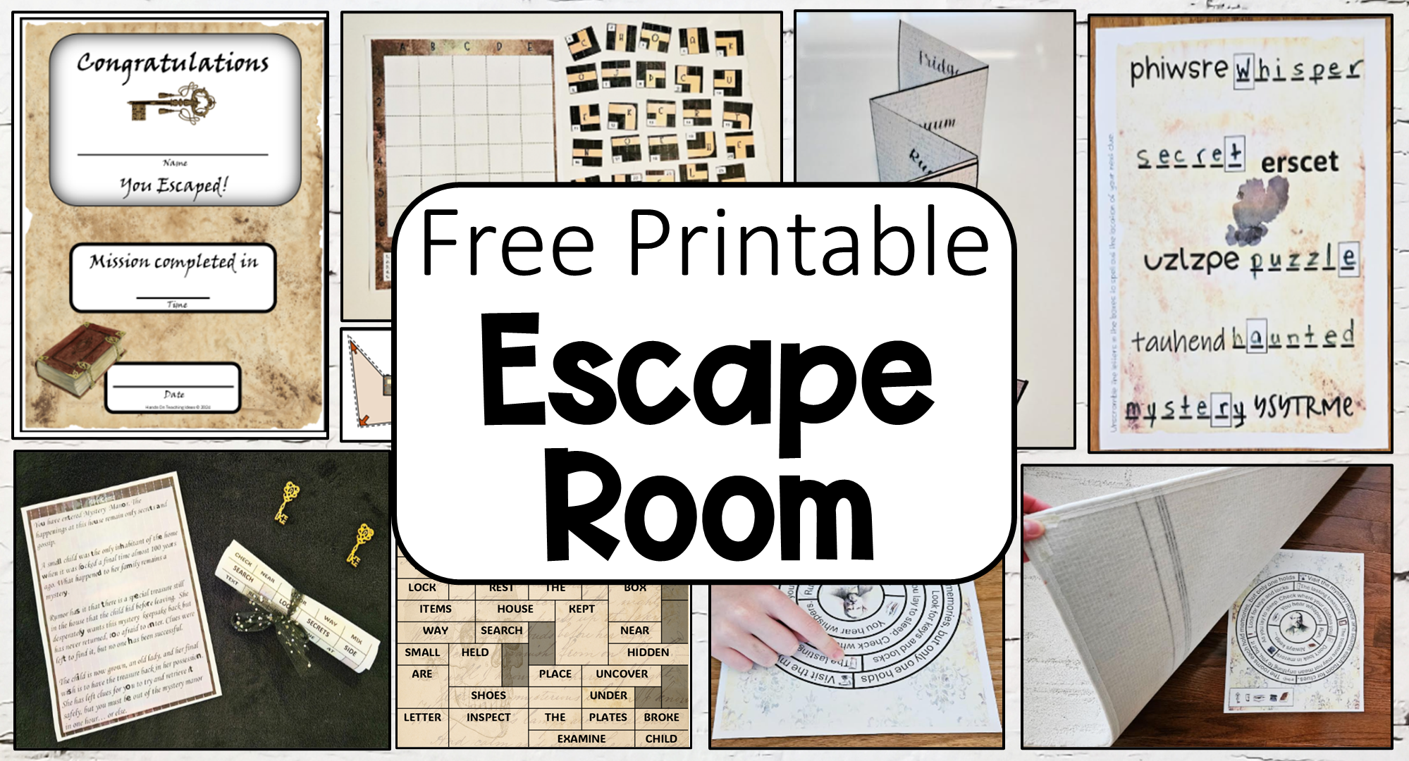 Printable Escape Room Game Mystery Manor Hands On Teaching Ideas