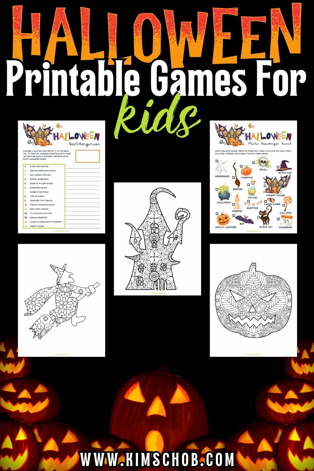 Printable Halloween Games Fun Kids Activities Kim Schob