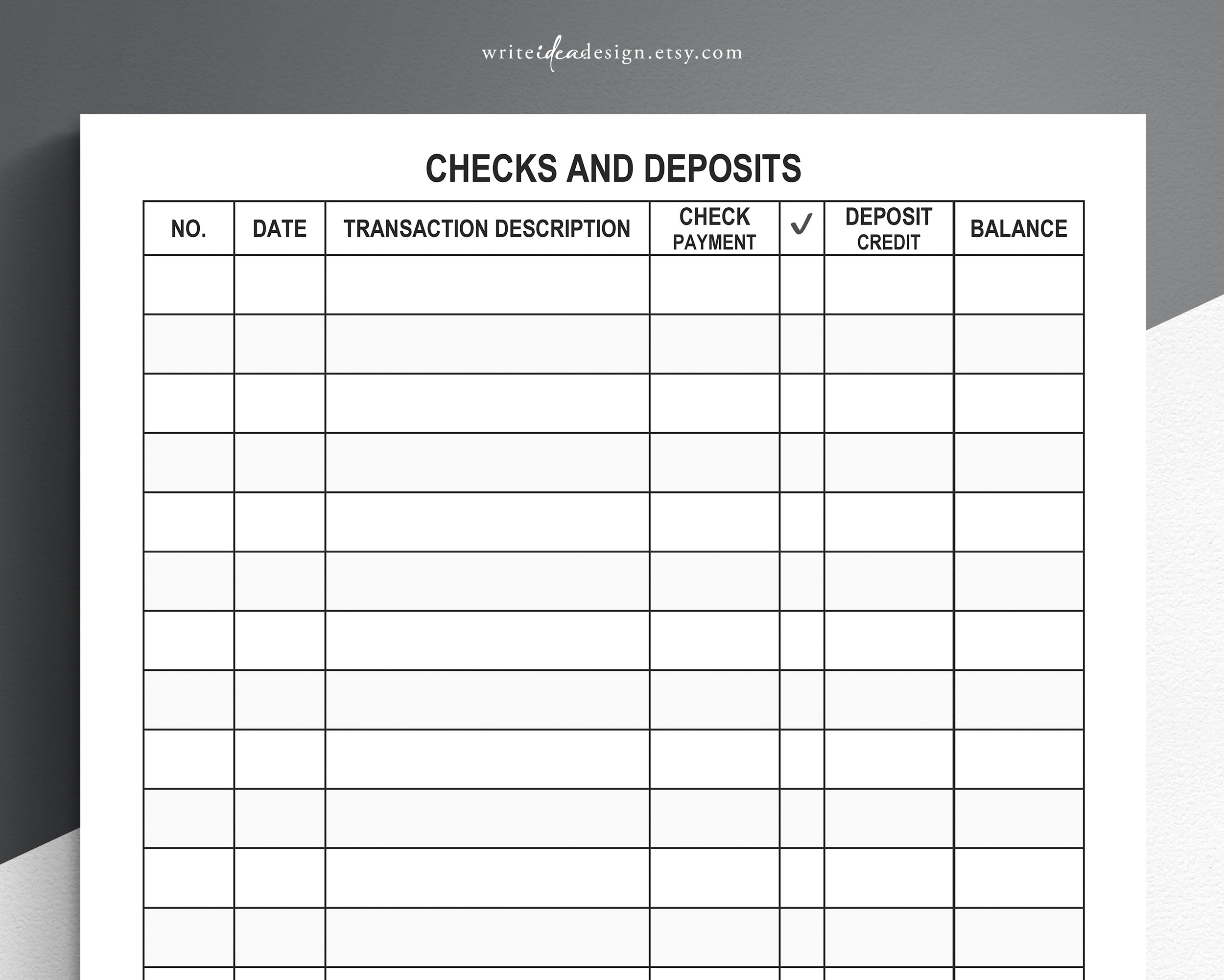 Printable Large Print Checkbook Register Large Print Check Register PDF Format US Letter Size Etsy Australia