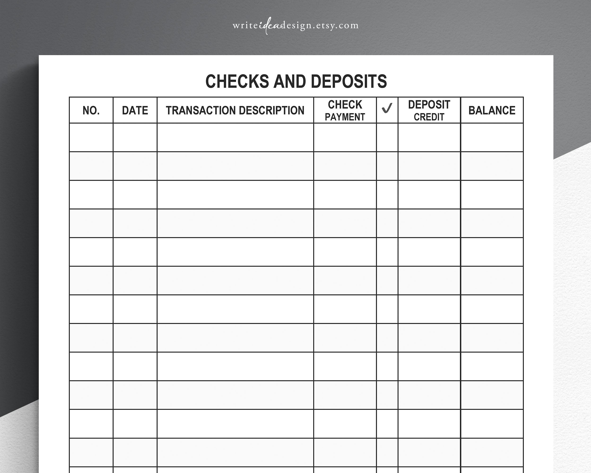 Printable Large Print Checkbook Register Large Print Check Register PDF Format US Letter Size Etsy Australia
