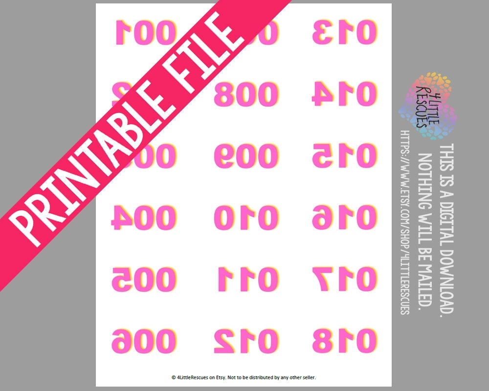 Printable Live Facebook Sales Reverse Numbers 1 500 Mirror Image Tags Pink And Gold Black And Pink Printable PDF Jewelry Sale Etsy