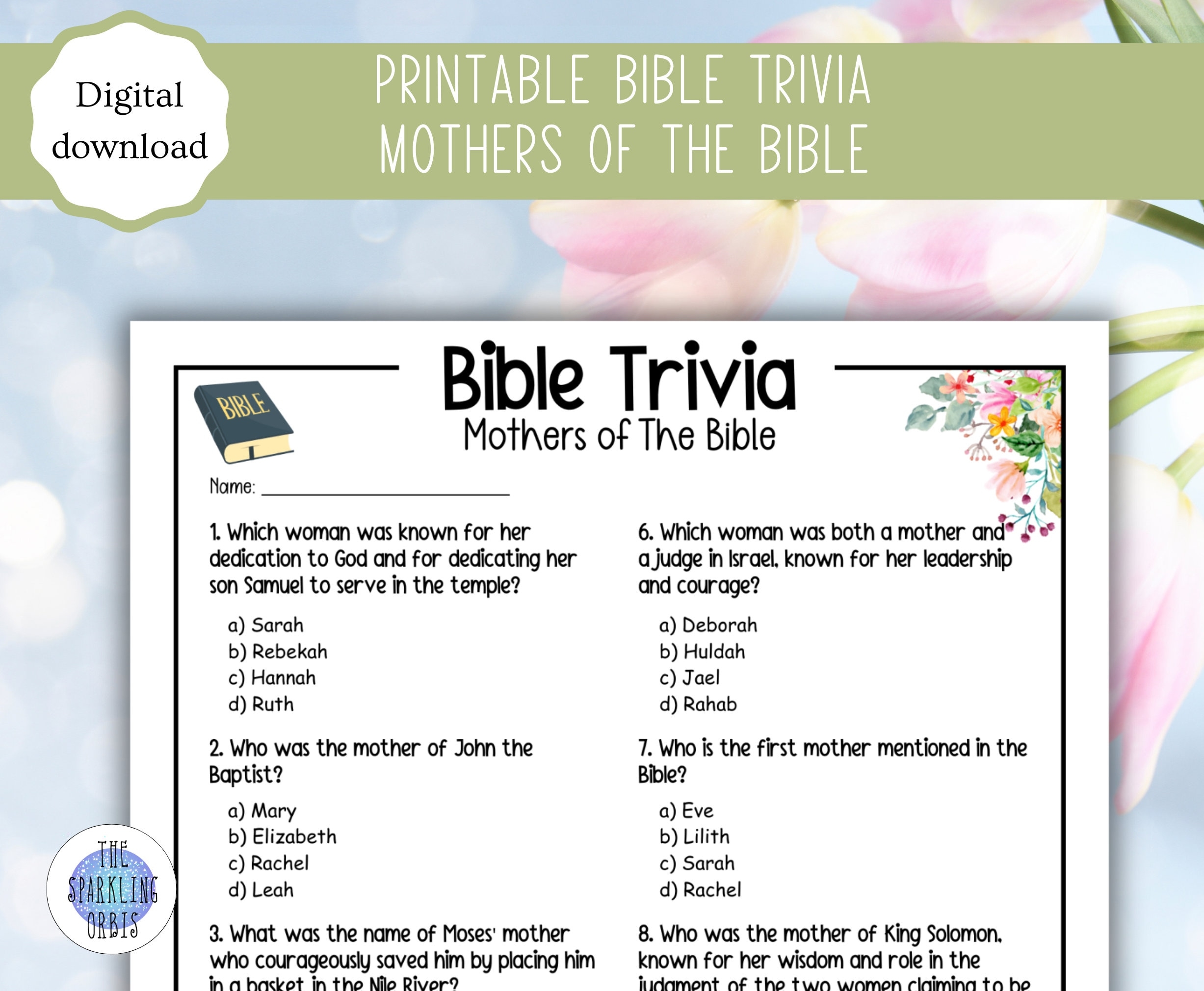 Printable Mother s Day Bible Trivia Mothers Of The Bible Mother s Day Activity Bible Quiz Church Activities Christian Games PDF Etsy
