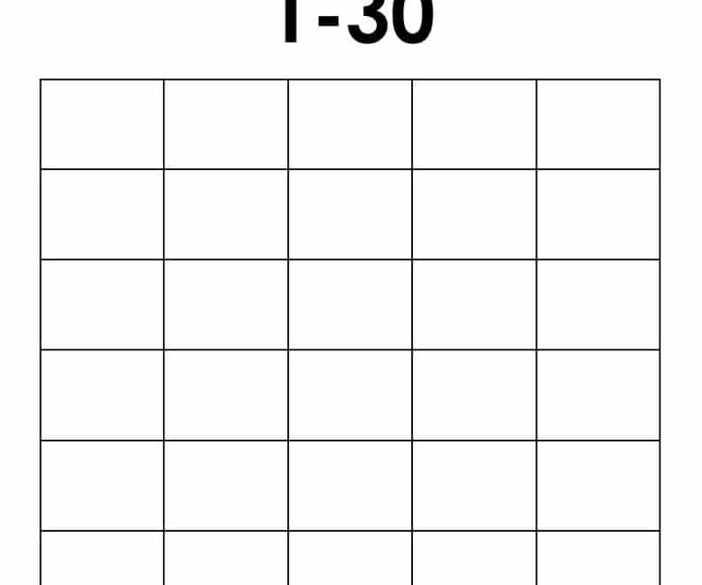 Printable Number Chart 1 30 Free PDF Templates