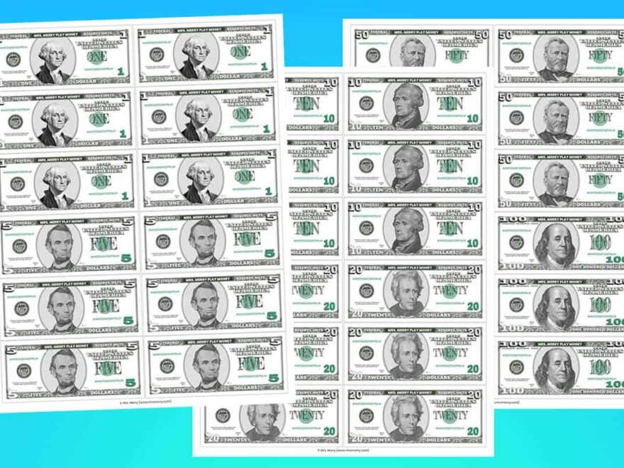 Printable Play Money For Kids Mrs Merry