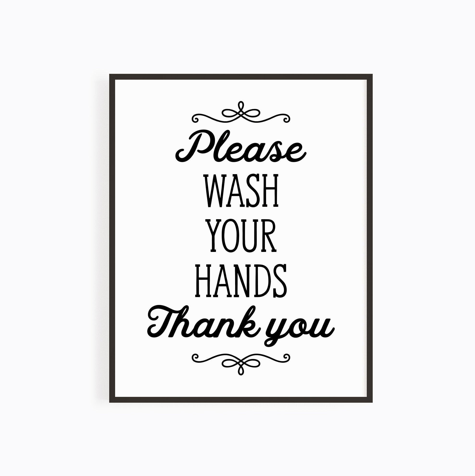 PRINTABLE Please Wash Your Hands Sign Office Sign Personal Hygiene Reminder Instant Download Etsy Australia