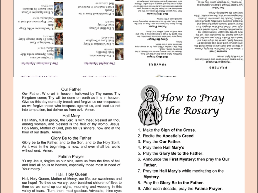 Printable Rosary Pamphlet Fold