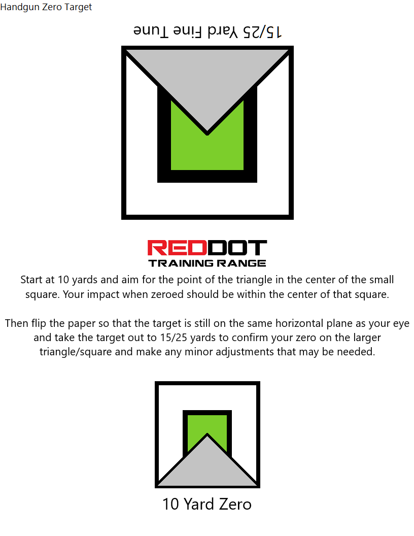 25 Yard Pistol Target Printable