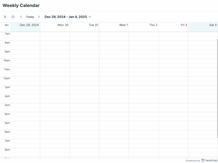 Printable Weekly Planner 2025 Teamup