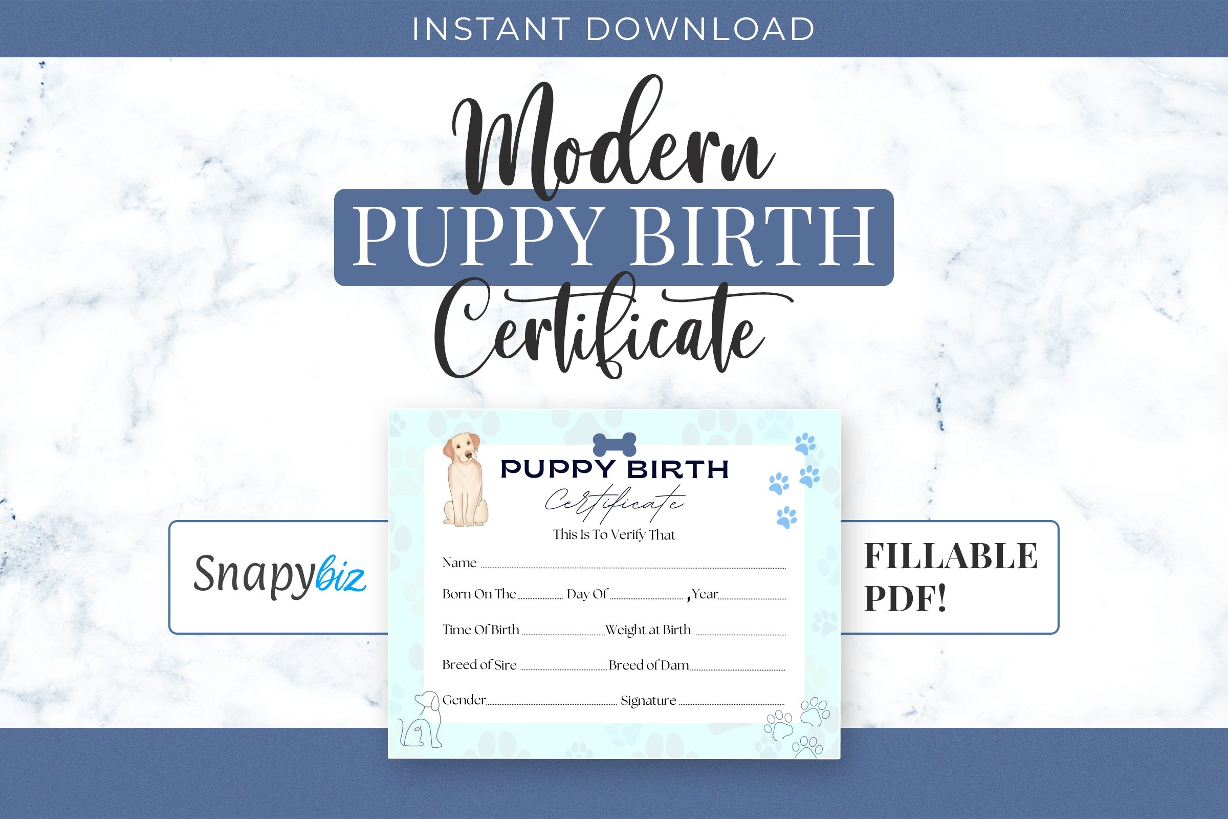 Puppy Birth Record Sheet Puppy Birth Certificate Template