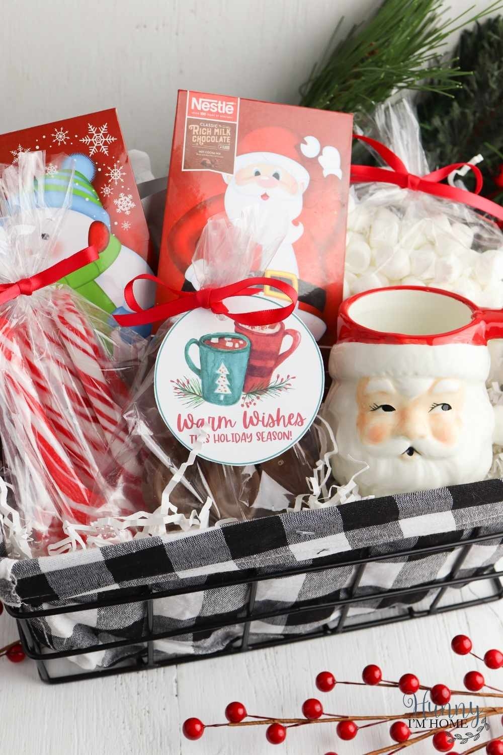 Quick Easy DIY Hot Chocolate Gift Basket With Printable Gift Tag