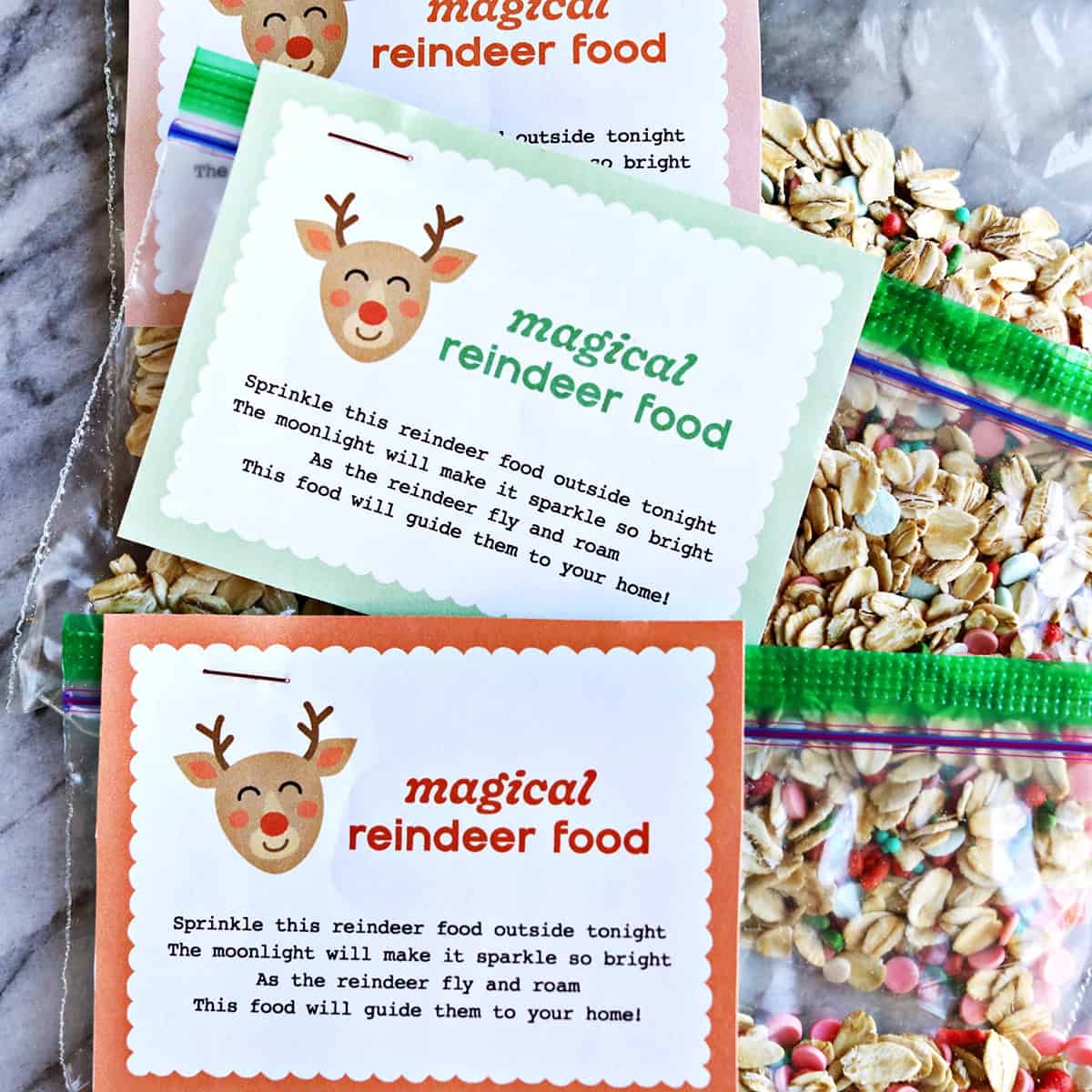 Reindeer Food Bar Ingredients Printable
