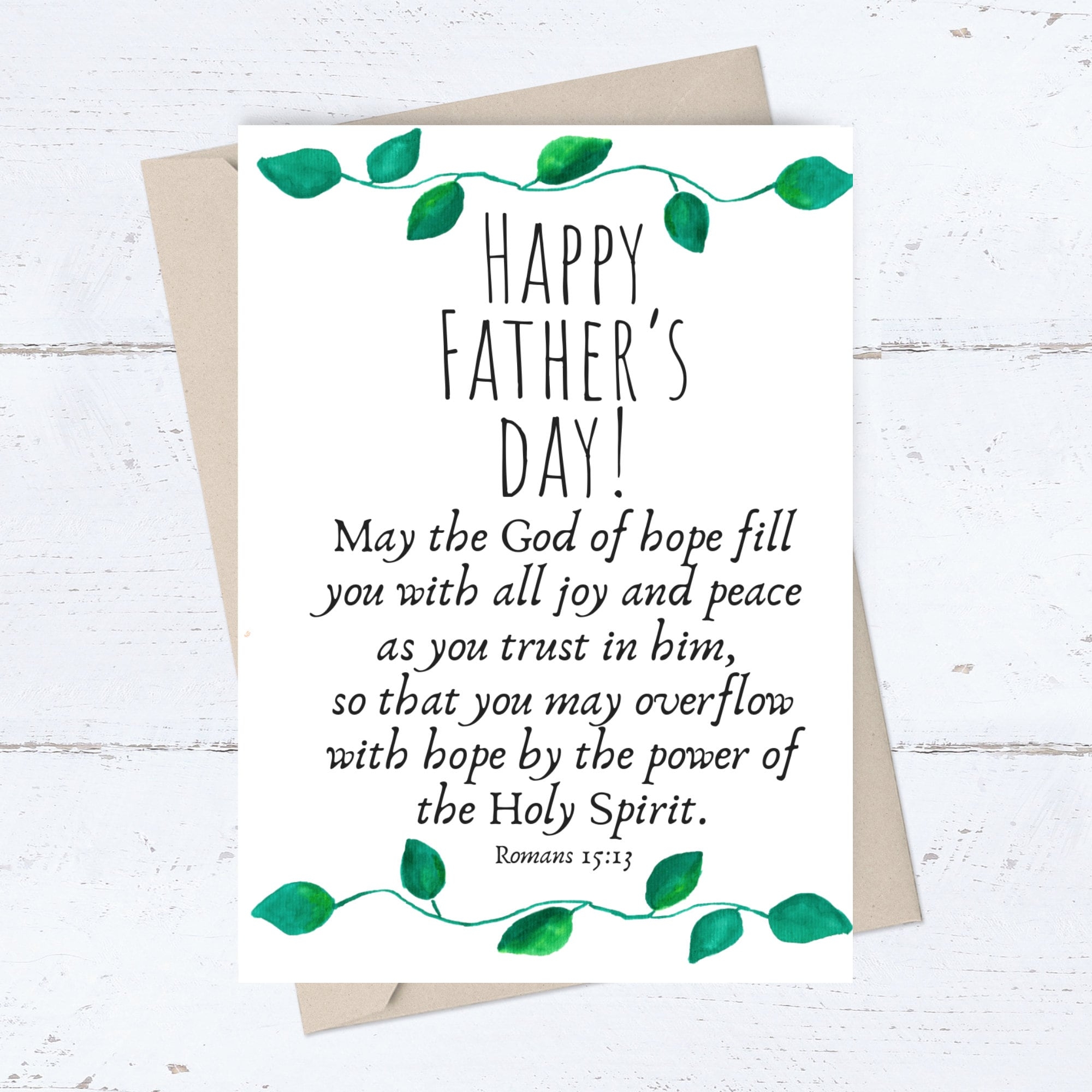 Religious Fathers Day PRINTABLE Card Christian Card For Dad God Of Hope Peace Joy Trust Hope Holy Spirit Bible Verse Digital Download Etsy