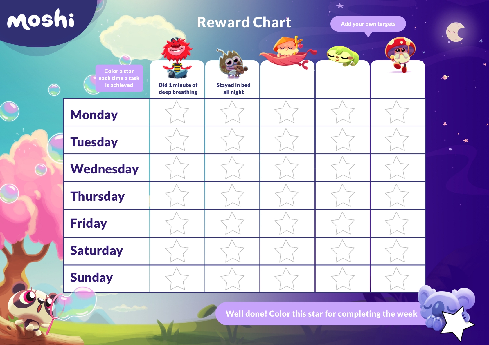 Free Printable Sticker Charts For Good Behavior
