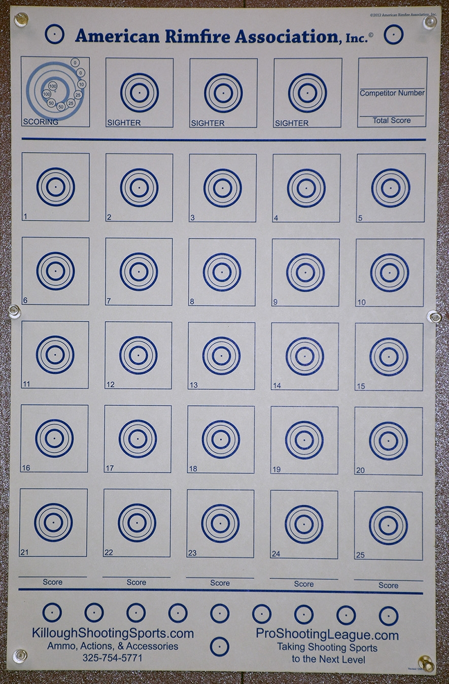 Rimfire Benchrest Targets River Bend Gun Club