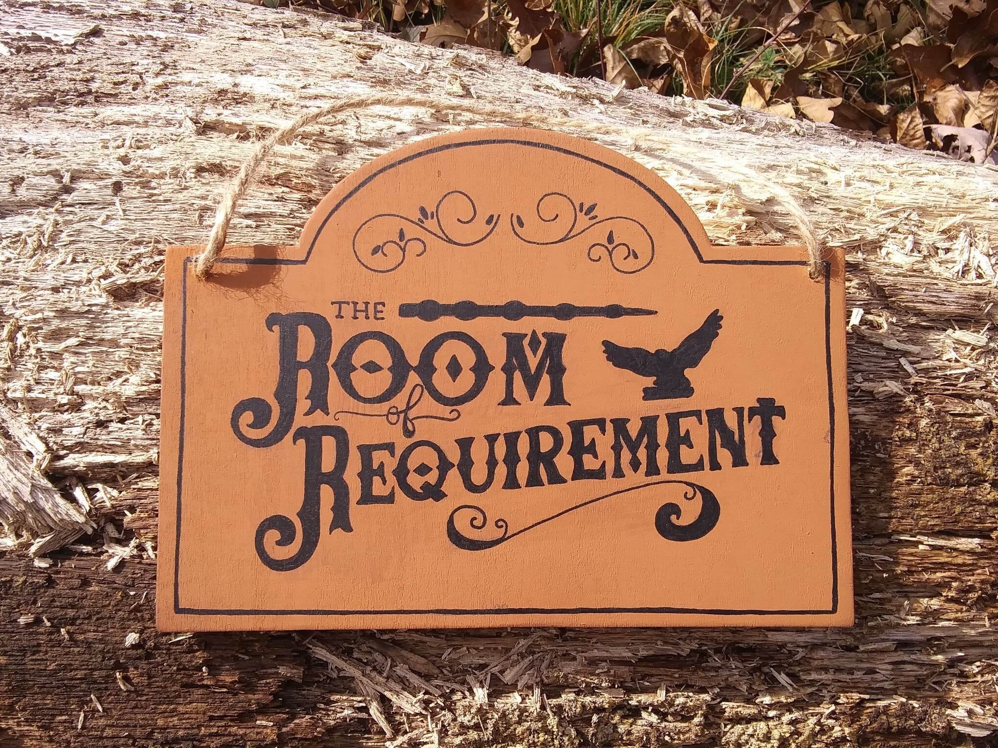 Room Of Requirement Sign Handpainted Wooden Wizarding Door Sign Etsy