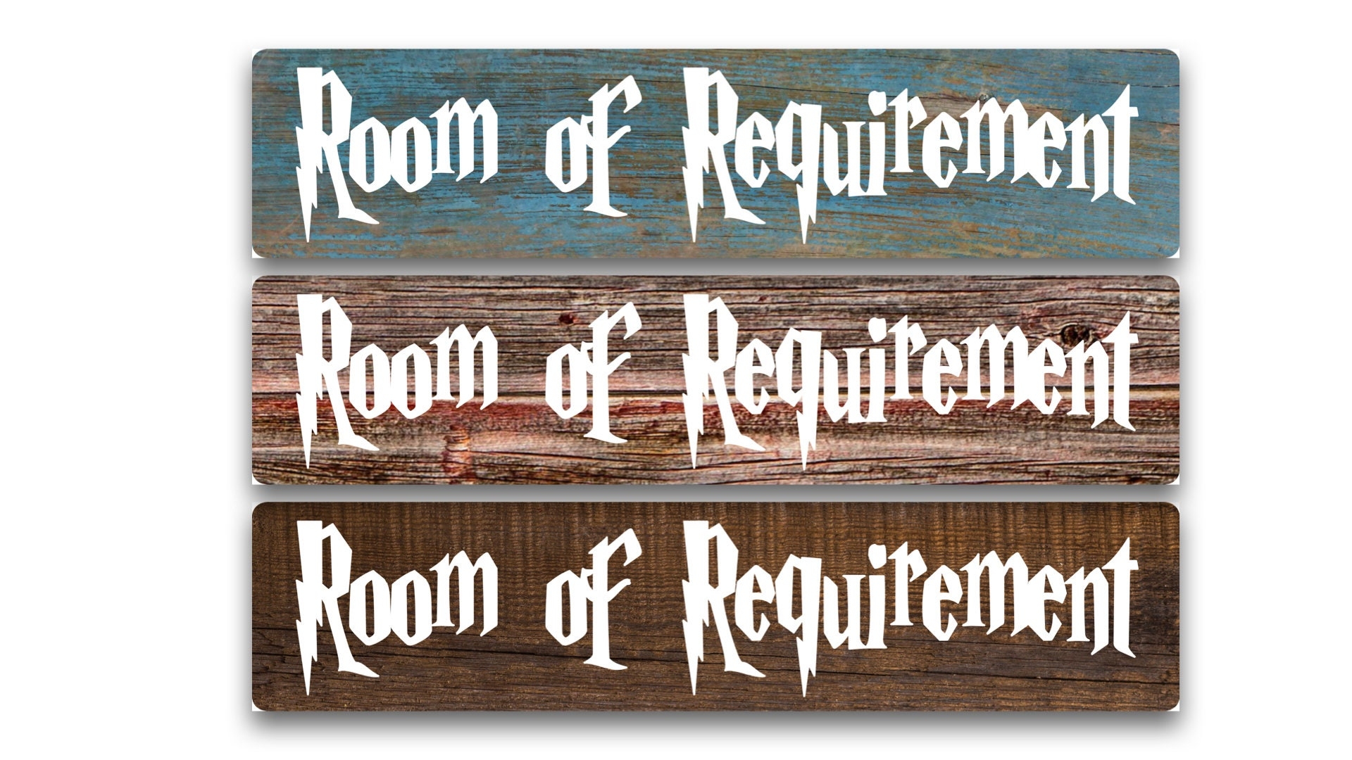Room Of Requirement You Choose Wood Look Background Metal Sign 4 x18 Or 3 x12 Or 2 x8 Modern Rustic Etsy