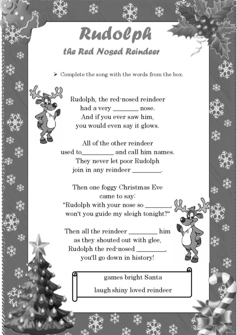Rudolph The Red Nosed Reindeer Song Portugu s PLE Apostilas Pdf Doc