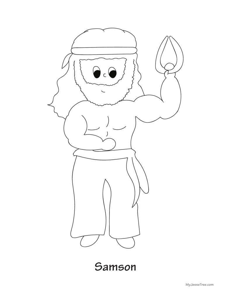 Samson coloring sheet 1 My Jesse Tree