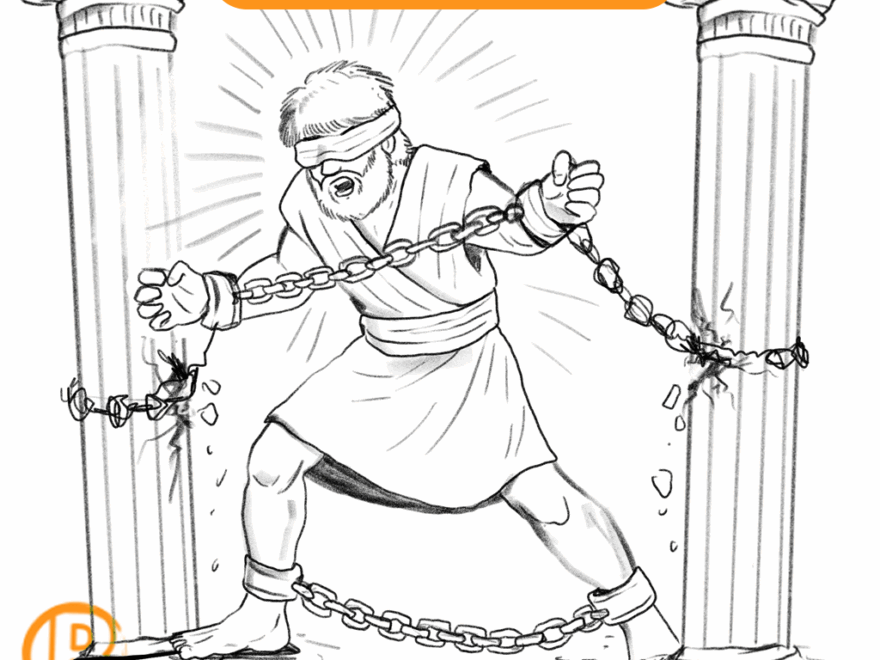 Samson s Final Act Coloring Page Bible Story Clipart