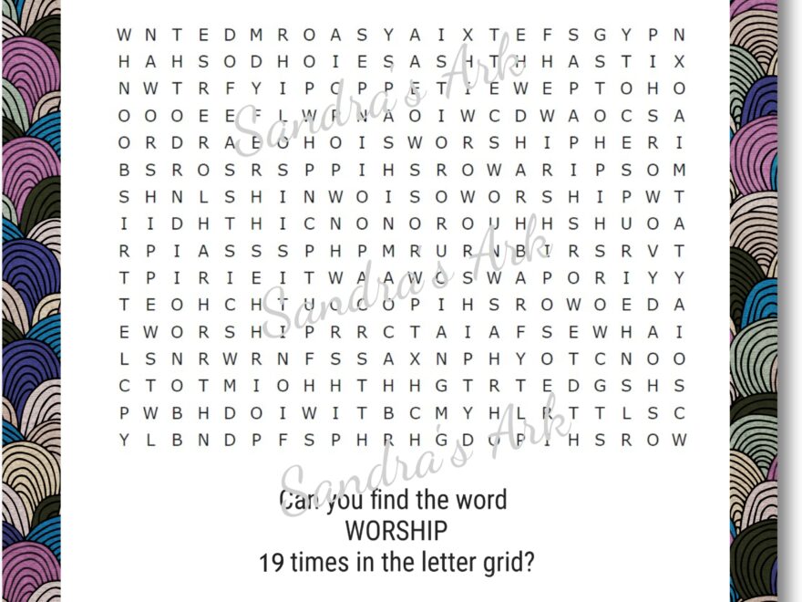 Sandra s Ark Free Worship Word Search Puzzle Coffee Conversation