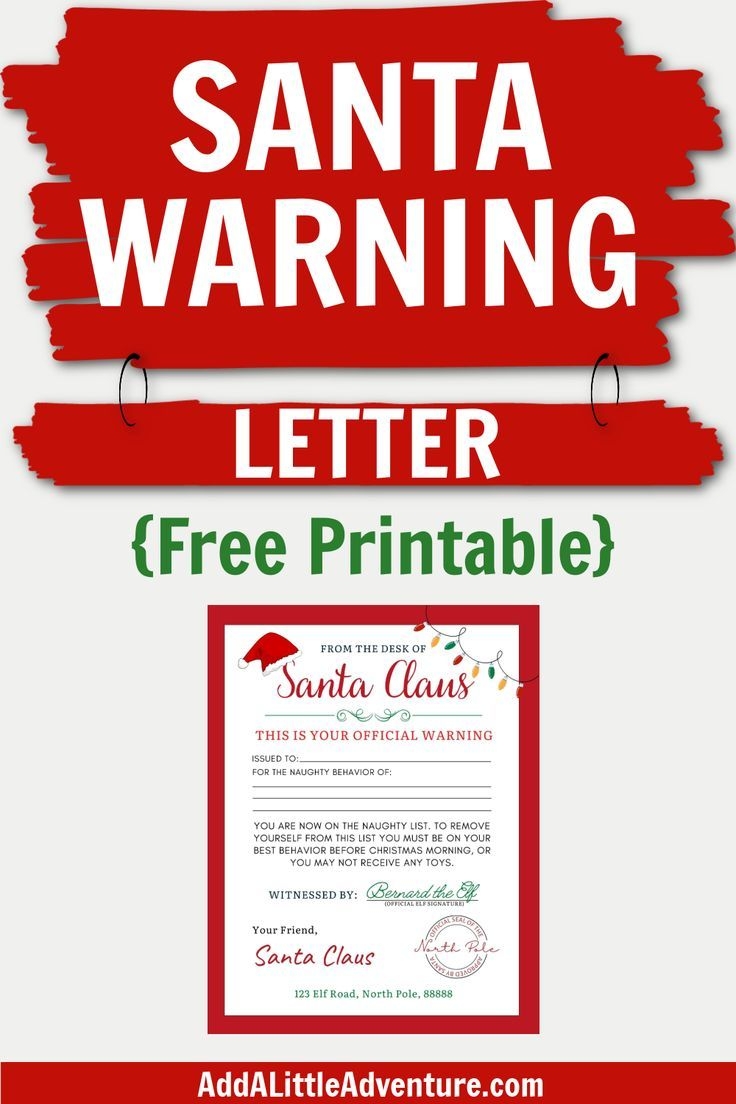 Santa Warning Letter Free Printable