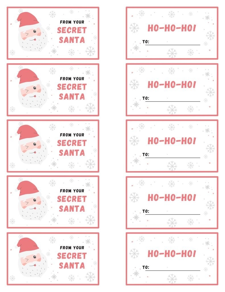 Secret Santa Free Printables Party Like A Cherry