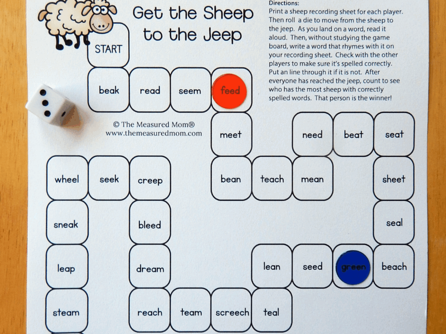 Spelling Game For Ee And Ea Words The Measured Mom