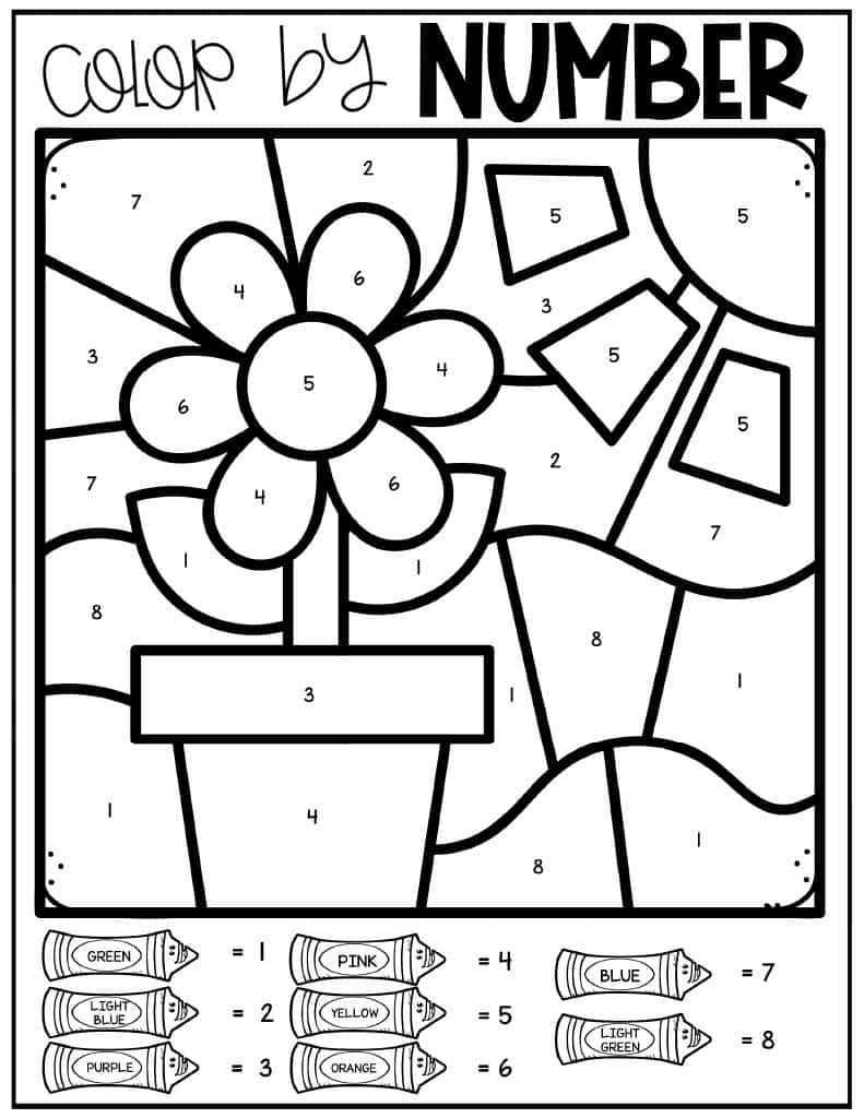 Spring Color By Number Kids Activity Zone