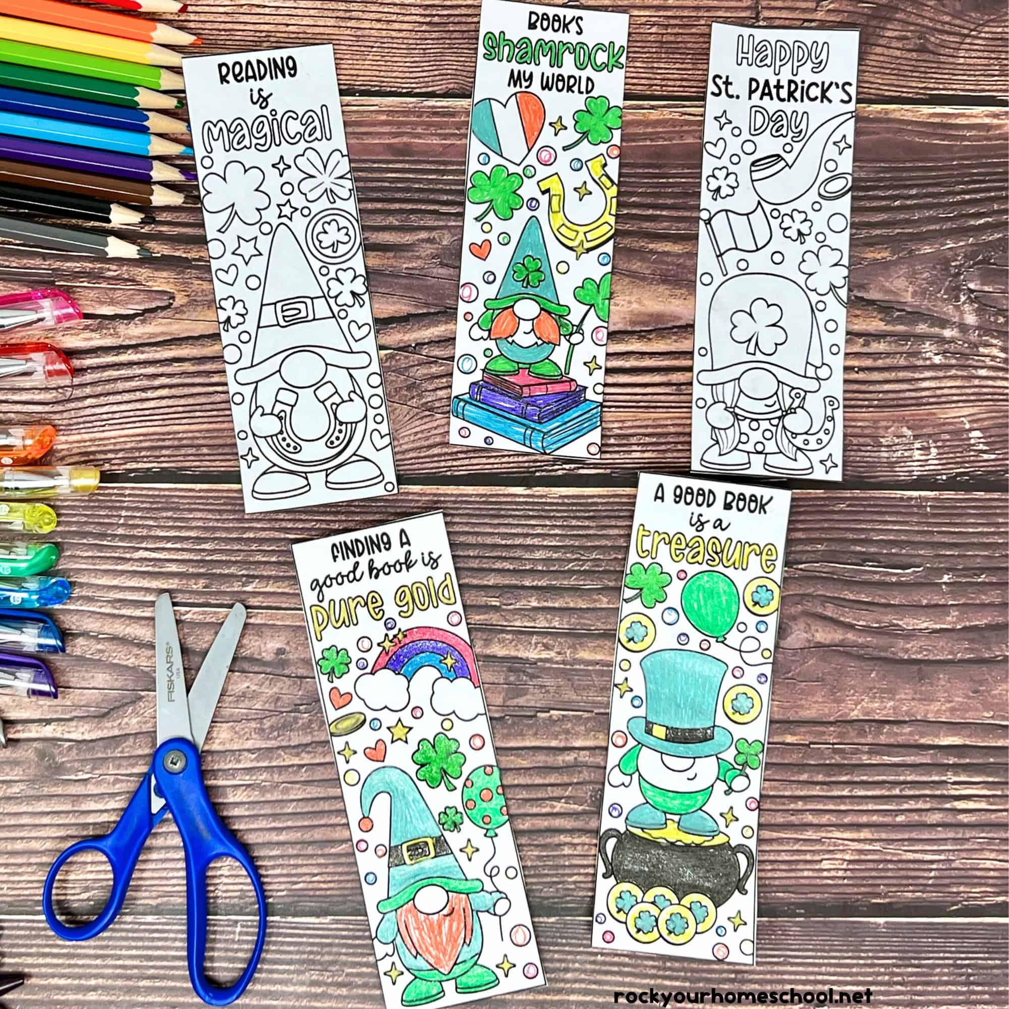 St Patrick s Day Bookmarks To Color For Holiday Fun Free Rock Your Homeschool