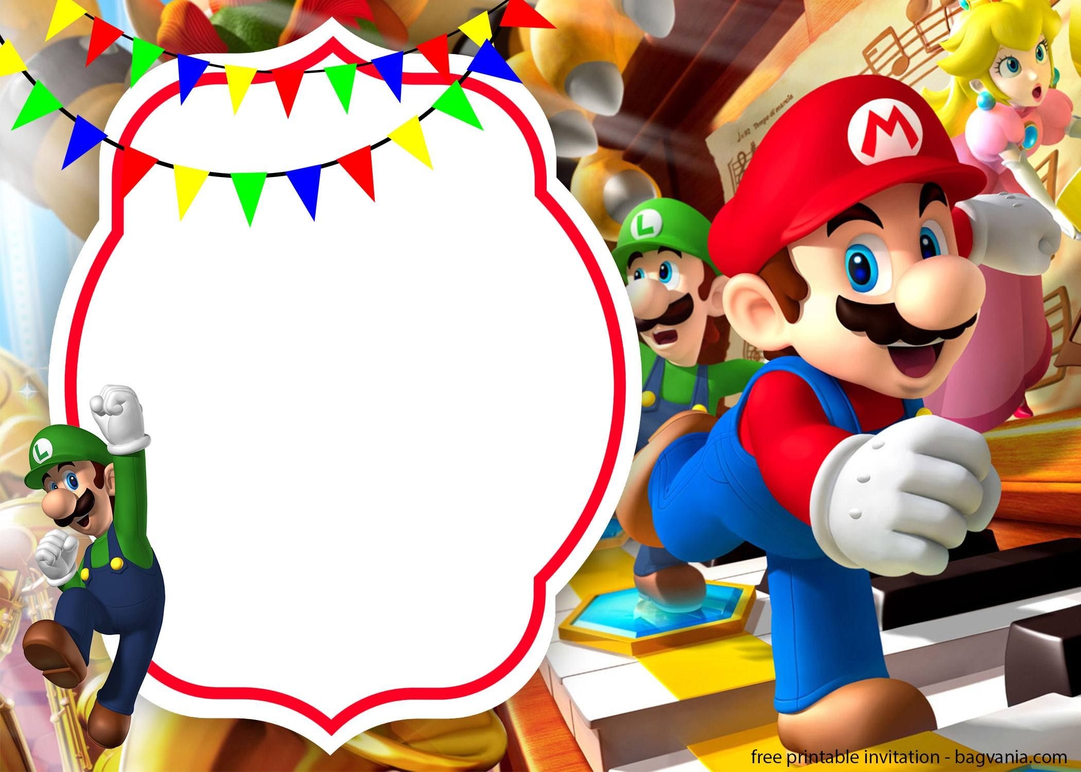 Super Mario Party Invitations Free