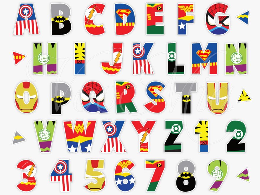 Superhero Alphabet Printable Letters Superheroes Font Characters Etsy Denmark