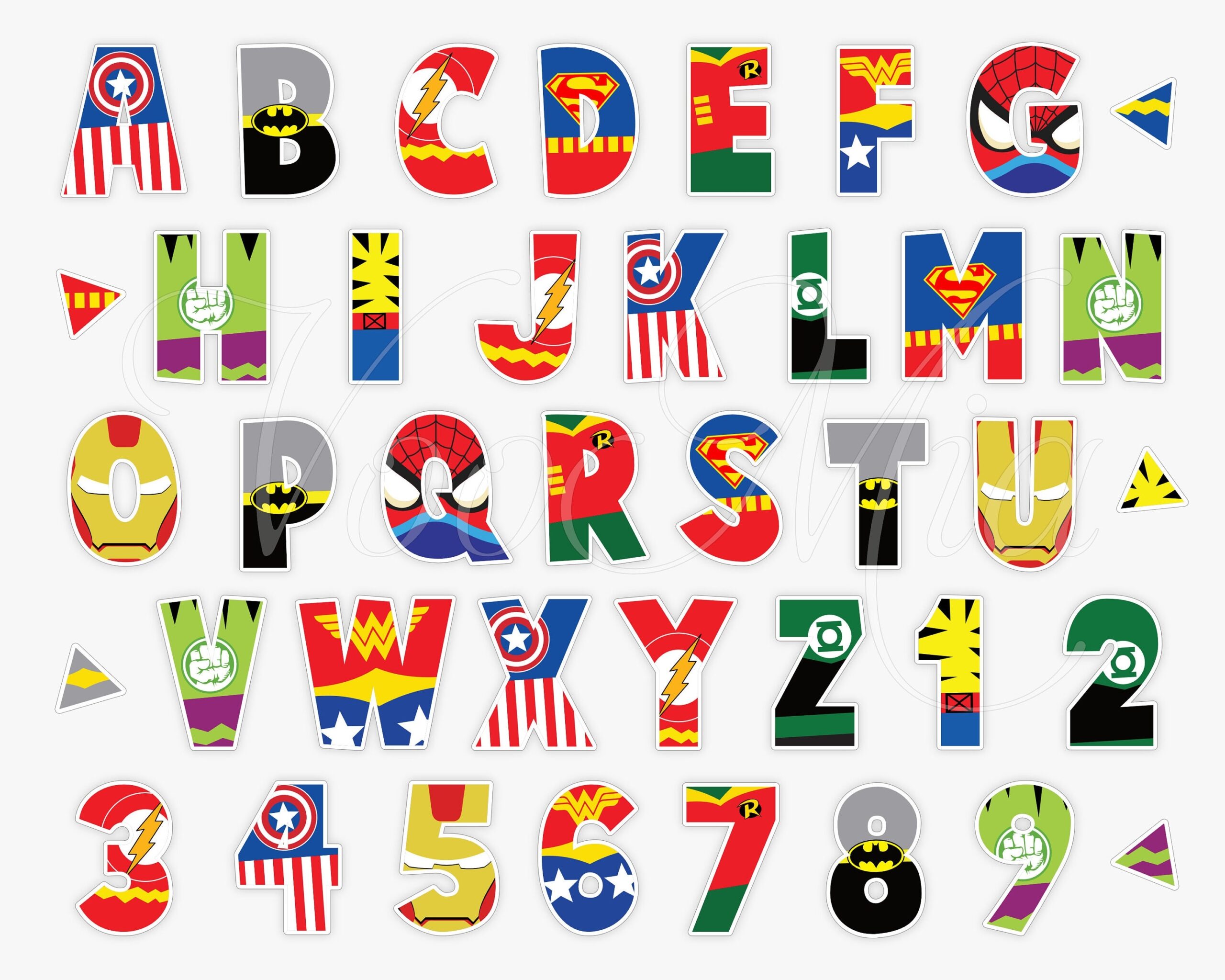 Superhero Alphabet Printable Letters Superheroes Font Characters Etsy Denmark