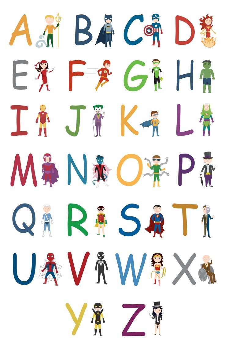 Superhero Alphabet Superhero Letters Superhero